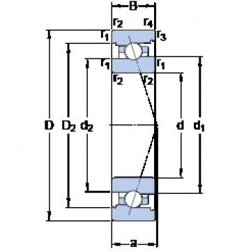 30 mm x 55 mm x 13 mm  SKF 7006 CB/HCP4A Rodamientos de bolas de contacto angular sellados lubricados con grasa