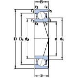 45 mm x 68 mm x 12 mm  SKF 71909 CE/HCP4A Rodamientos de bolas de contacto angular de doble hilera