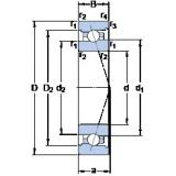 30 mm x 55 mm x 13 mm  SKF 7006 CB/HCP4A Rodamientos de bolas de contacto angular sellados lubricados con grasa